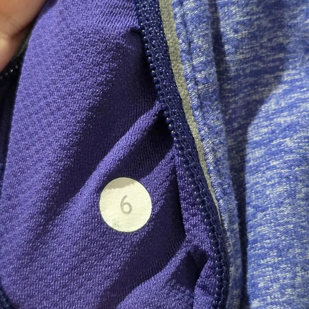 Lululemon Pace Pusher Womens Stretch 1/4 Zip Blue Pockets Pullover Sweatshirt 6